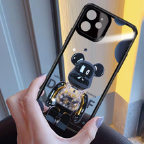 Kowu Digital Black Gold Violent Bear Apple 13ProMax Mobile Phone Shell iphone11 Transparent Tempered Glass XsMAX Advanced Sensation Xr Tide Card Men and Men 12pro New X Mirror