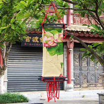 Yunnan ethnic crafts printed wooden frame lantern Ethnic style restaurant bar decoration fabric lampshade bedroom creativity