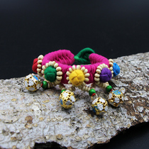 Yunnan ethnic Wind Bell bracelet holiday Womens Dragon Boat Festival woven hand rope dance jewelry handmade fabric colorful rope