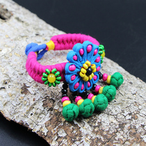 Yunnan ethnic style handmade chain features Lijiang fabric handicraft jewelry small Bell sunflower dance accessories female bracelet