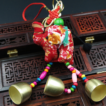 Yunnan ethnic style features handmade crafts wind chimes elephant Chinese knot copper bell creative home ornaments