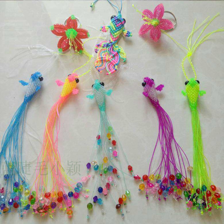 经典怀旧实心玻璃丝水晶丝线 手工塑料编织绳鱼虾手链结心