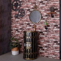 Industrial style retro art wash basin toilet personalized oil bucket sink sink creative column integrated sink