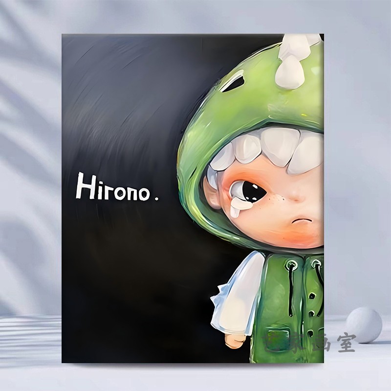 泡泡玛特数字油画小野Zsiga手工diy填色涂鸦减压手绘丙烯油彩挂画