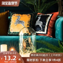American pillow ins Animal creative pattern sofa bed head Living room light luxury vintage velvet pillow cover cushion