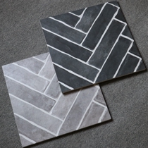 Outdoor garden tiles Green gray antique tiles 300x300 fishbone pattern non-slip teahouse tiles Balcony terrace tiles