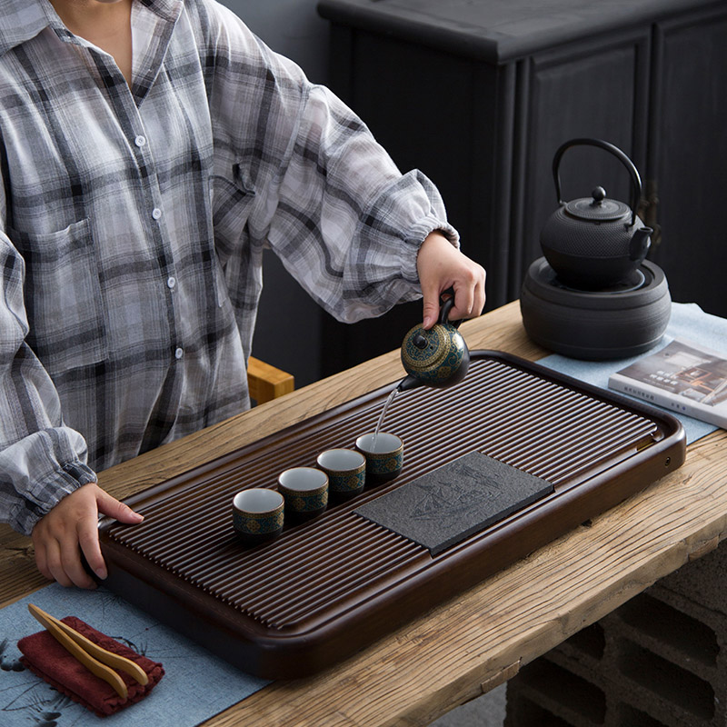 Tea tray hole hidden floor bamboo sharply home sitting room the whole piece of heavy stone tablet contracted dry plate of small Tea table office