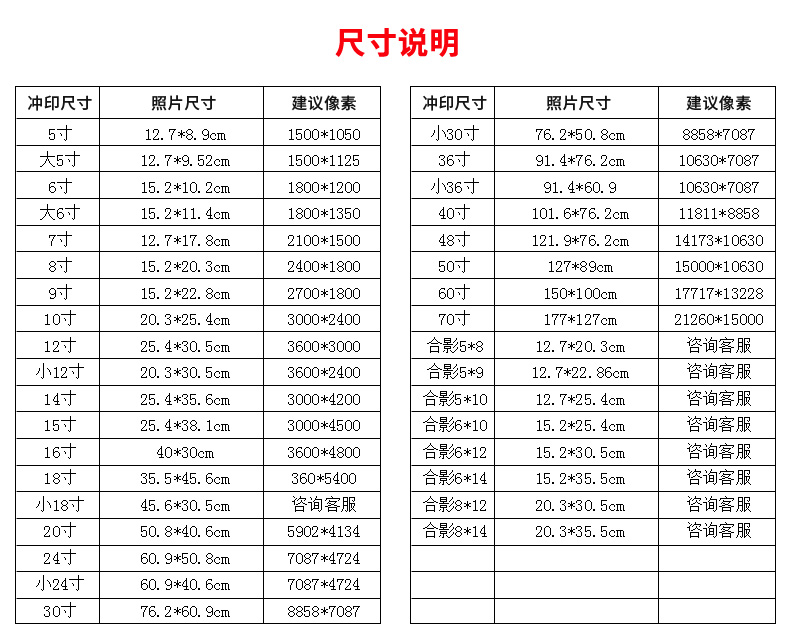 洗照片 10/12/20/24寸大尺寸照片照片毕业集体照放大照片上海打印