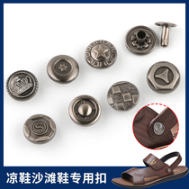 Sandals sandals Button Accessories Metal Rivets Summer Mens Scolic Slipper Heel Link with Button Decoration