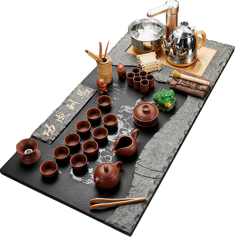 Hui, make violet arenaceous kung fu tea set the whole sharply stone tea tray tea tea sea automatic