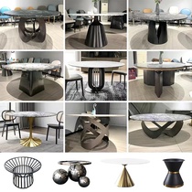 Customized stainless steel base dining table bracket marble slate light luxury tabletop metal table legs carbon steel table legs