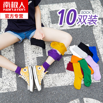 Antarctic socks Womens Mid-tube socks ins tide pile socks summer thin long stockings candy-colored high tube