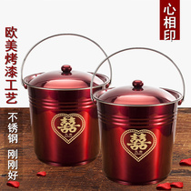 The dowry son barrel stainless steel thickened happy barrel son-in-law wedding supplies wedding toiletries