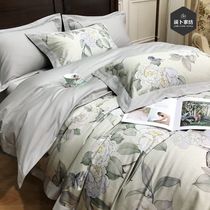 100 American Fields Garden Wind High-end Long Suede Cotton Pure Cotton Four Pieces Cover Quilt Cover Bed Linen Full Cotton Spring Autumn Bed supplies 4