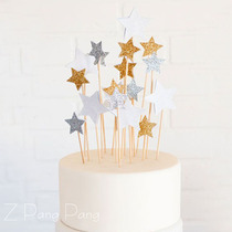 Shining star cake plug-in 10 pieces of decoration plug-ins
