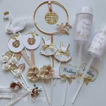 Zhang Fat Fat party wedding season platinum color series cake plug-in