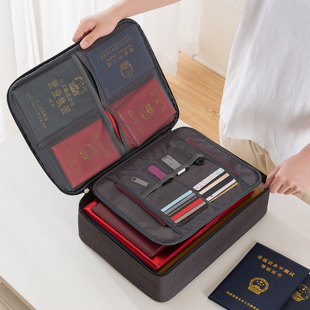 Document storage bag box travel family multi-layer large-capacity multi-function box certificate document passport card package finishing bag Document storage bag box travel family multi-layer large-capacity multi-function box certificate document passport card package finishing bag