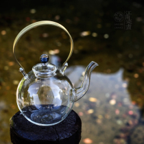 Glass heart-made Starry Night Glass Kettle tea pot flower teapot High Borosilicate high temperature thick lifting beam pot