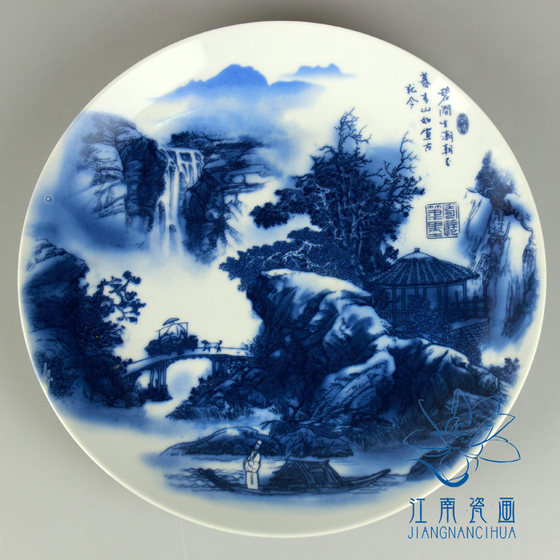 Jingdezhen 파란색과 흰색 도자기 교수형 접시 풍경 도자기 접시 교수형 그림 중국 가정 가구 Bogu 프레임 도자기 접시 장식품 맞춤형 도자기 접시 Jingdezhen 파란색과 흰색 도자기 교수형 접시 풍경 도자기 접시 교수형 그림 중국 가정 가구 Bogu 프레임 도자기 접시 장식품 맞춤형 도자기 접시