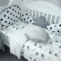 ins Nordic baby cotton sheets Childrens cotton bedding baby non-fluorescent quilt cover three-piece can be customized quilt