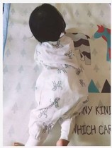 Baby gauze sleeping bag Baby cotton gauze spring and summer thin sleeping bag Childrens breathable anti-kick quilt with sleeve sleeping bag