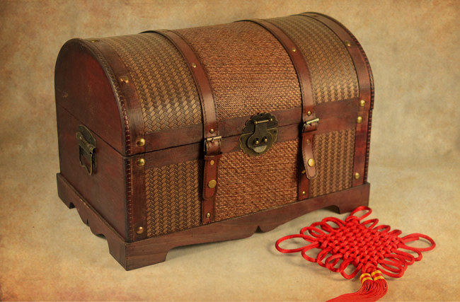 带锁仿古典复古中式老式木箱子百宝箱木质收纳整理箱专卖店道具箱