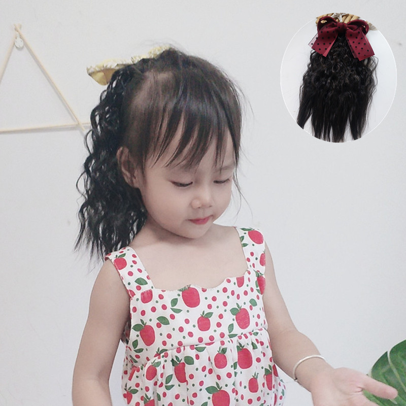 Children's wig accessories fluffy corn hot coil hair tail fashion style little girl cute baby photo