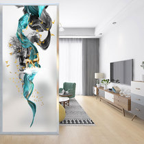 Modern minimalist custom tempered art glass entrance porch screen Light luxury partition frosted high temperature and explosion-proof