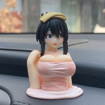Motorcycle decoration trembling chest Kanako electric car car interior jewelry tremble center console two-dimensional female ornaments