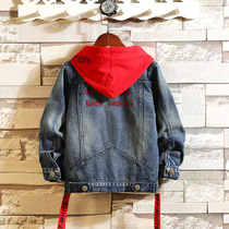 Boy denim jacket Spring and Autumn new children Korean version of the Tide brand jacket in the big children autumn clothing Net Red childrens clothing boy