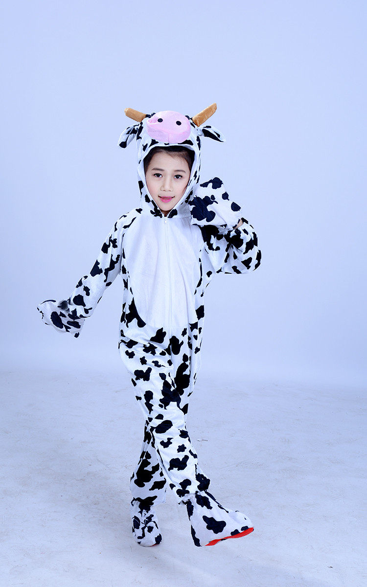 儿童元旦动物造型舞台连体衣演出服表演小猪奶牛小熊儿童卡通服饰