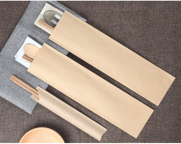 一次性牛皮纸筷子套 纸筷套 筷包装袋刀叉勺餐具套餐饮专用200只