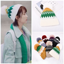 Hat female winter Korean version of tidal ocean air Japanese ins wool hat Korean fashion cute knitted hat face small warm