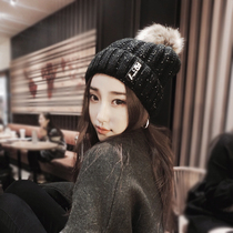 Hat female winter Korean tide wool hat female youth warm autumn winter sweet cute Korean knitted Moon hat