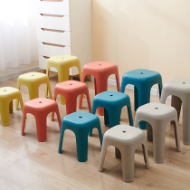 Plastic Stools Thickened Home Table Adults Chairs Sturdy Durable Minimalist Bench Bathrooms High Rubber Bench Superimposed