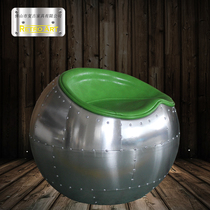 Industrial Wind Space Aluminum Leather Casual Apple Bench GRP Ball Stool Changing Shoes Stool Round Short Stool Retro Ktv Sofa