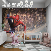 Childrens room wallpaper boy bedroom background wall 3d cartoon anime Spider Man wallpaper three-dimensional Superman mural wall cloth