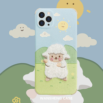 Play win embroidery Little Sheep 12 11ProMax mini Apple 13 X XS XR SE phone case iPhone7p female 8plus silk pattern