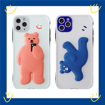 Play win three-dimensional bear 12 11ProMax Apple 13 X XS XR SE phone case iPhone7p female 8plus silicone personality creative couple anti-fall