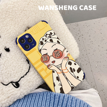 Play win fun cartoon rich woman 11 12ProMax mini Apple 13 X XS XR SE phone case iPhone7p female 8plus silk pattern