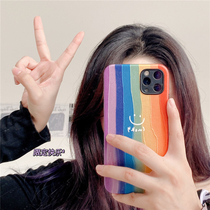 Play win ins rainbow smiley face 12 11pro Max mini Apple X XS XR SE phone case iPhone7p female 8plus Silk Korea