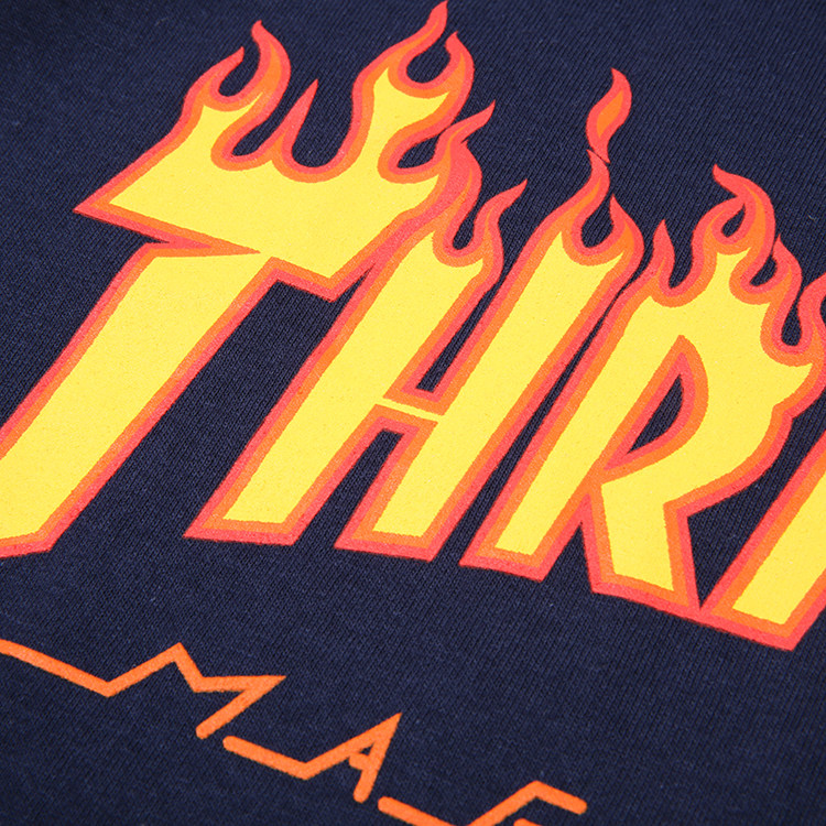 现货thrasher magazine flame 美潮情侣火焰字母logo短袖t恤