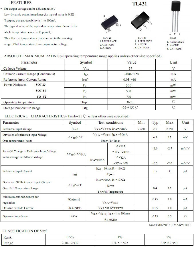 Купить Транзистор Большие микросхемы tl431 431 сот-23 СМД транзистор ...