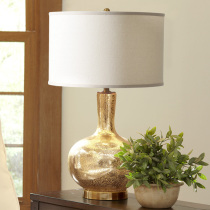 Lamp bedroom bedside gold glass table lamp European silver bedside lamp modern simple silver warm lamps