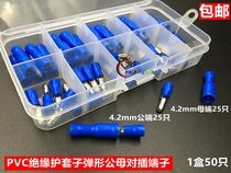 4mm sub-warhead Notre-to-plug wire terminals blue insulating sheath Bullet Shaped Butt Terminals Cold Press Terminals