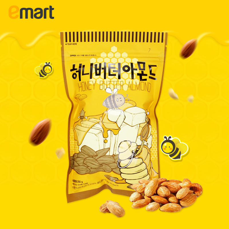 EMART 韩国Tom's Farm汤姆农场蜂蜜扁桃仁250g*3 黄油杏仁味坚果-tmall.hk天猫国际产品展示图2