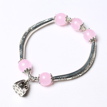 Crystal stalls new accessories fashion red agate pink chalcedony bracelets Japanese and Korean trend Lotus bracelet womens accessories