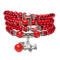 Crystal stalls twelve zodiac year of the ox bracelet imitation red garnet red agate hand string womens jewelry accessories