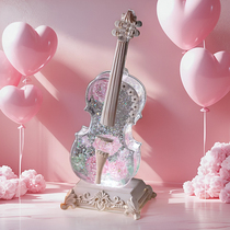 Violin Ornaments Night Light Bluetooth Crystal Ball Music Box Music Box Girls Little Girls Children Birthday Gifts