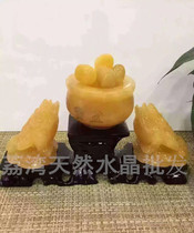 Natural Topaz cornucopia ornaments Yuanbao home feng shui decoration accessories